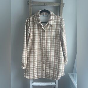 Plaid Button-Up Shirt Jacket